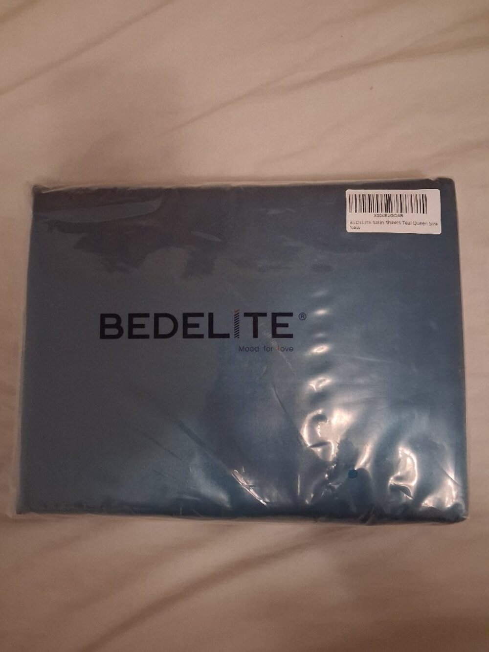 BEDELITE Satin Sheet Set Queen Teal 4-Piece 100% Polyester NWT